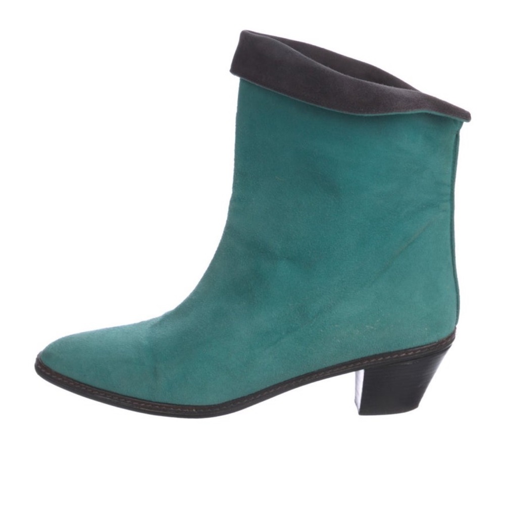 Andrea Pfister Vintage Suede Turquoise Teal Ankle Boot